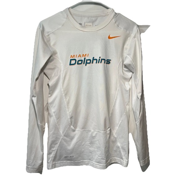 Other - NFL MIAMI DOLPHINS Game Used White‎ NIKE L/S Compression DRI-FIT Size Medium